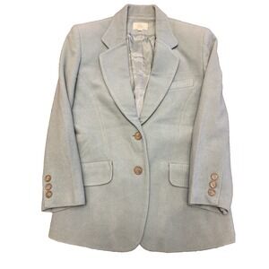 Vtg Lindini Cashmere green blazer sz 34 Womens Old Money Quiet Luxury Career